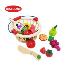 [노벨랜드] 원목 과일 자르기 - 주방놀이 소품 소꿉놀이, 1개