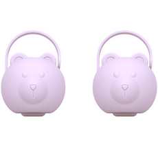 티지엠 국산 유아용 곰돌이 노리개 젖꼭지 보관 케이스, LavenderColor, 2개