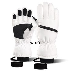 오제로 카드수납 스마트터치 스키 보드 장갑, 화이트, 1개