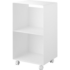 야마자키 10229 레코드 랙 흰색 W15.7 x D15.0 H28.7 인치(40 38 73.3 cm) 타워 2단 휠 스틸, 야마자키 10229 레코드 랙, 흰색, W15.7 x