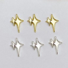 더블링 스타 5개 네일파츠 12x9mm 젤네일아트재료, 실버(2273)