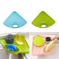 수세미 보관 정리 거치대 주방 용품 싱크대 코너 선반 다용도 잡화 수납 부엌 꾸미기, 브라운, 1개