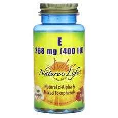 Nature's Life 비타민E 268mg(400IU) 소프트젤 100정 (판매가 중단된 상품) Life (네이처스 라이프), 1개