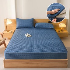 지퍼형 6면 누빔 매트리스커버 전면 탈부착 라텍스 메모리폼 토퍼커버 S/SS/Q/K 10cm 20cm 25cm, 100x200x20cm, 네이비