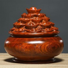 花梨木 聚寶盆 擺件 高度10cm 15cm 20cm 25cm 30cm, 如圖所示, 1個