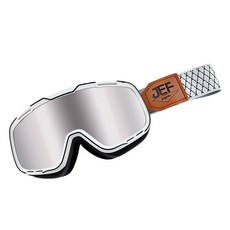 자동 변색 오토바이 고글 UV차단 방풍 라이딩 고글 스포츠 안경 안티포그, 1개, 은색 화이트 테흰색 점 스트랩