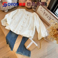OY1 女童春秋新品 韓版蕾絲泡泡袖襯衫31120