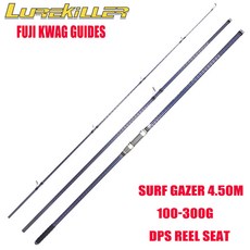 【釣友俱樂部】Lurekiller碳素三節遠投竿SURF GAZER 100-300G沙灘遠投竿鐵板竿 軟絲竿, DPS 輪座,4.50米