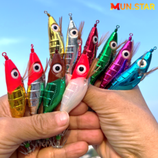 MEN피싱 메탈 크롬 왕눈이에기 금비 크롬수박 문어 쭈꾸미 갑오징어, 크롬-금비, 1개, 9g