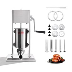 하카 2 in 1 소시지 스터퍼 7LB / 3L 스페인 츄러스 메이커 머신 스피드 버티컬 필러 5튜브 및 부품 4개 포함, 7LB/3L