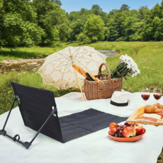 캠핑 좌식 의자 접이식 아웃도어 경량 휴대용 등받이 의자 바닥 휴식용 편안한 개인용 매트 공원 낮은 간이, 블랙