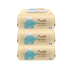 萌寶寶 MB BABY 嬰兒柔濕巾 超厚 90抽x3包, 3個, 90張, 560g