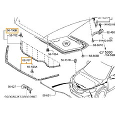 JT 馬自達 CX5 2013年式 引擎蓋防水膠條, 1個, 引擎蓋靠內側