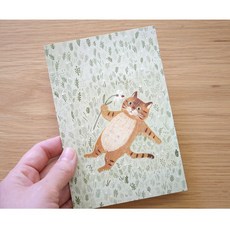 日本4legs插畫家明信片 [草場上的虎斑貓]，貓咪主題，高品質紙張，傳遞溫暖祝福, 1個