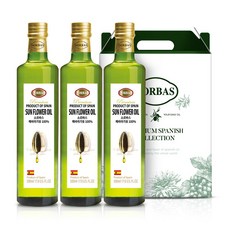 [선물포장] 소르바스 해바라기씨유 500ml 오일 선물세트, 3개