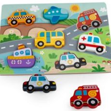 유아 교통 퍼즐 어린이 학습 장난감 아기 교통 퍼즐 소근육 원목 입체 모양