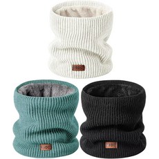 겨울 넥 게이터 남성용 3팩 워머 남성 여성 보온 두껍고 따뜻한 플리스 안감 추운 날씨용 블랙 그레이 네이비 원 사이즈_144929