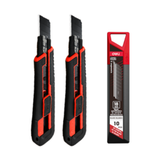 델리툴즈 18mm 커터칼 2P + SK2 18mm 블랙날 10개입 1P, 1세트