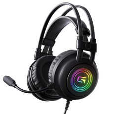 OMIIYA 게이밍 헤드셋 가상 7.1 RGB 초경량 노이즈 캔슬링 마이크 3D, 블랙, H8 블랙, H8