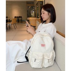 마스마룰즈 MASMARULEZ mini ver. Two pocket daily backpack_Butter cream 5015530587 280073, PEARL RIBBON KEYRING