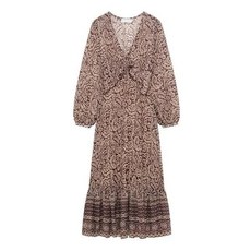 ZARA 자라 패턴 쉬폰 원피스 브이넥 R847 3564054