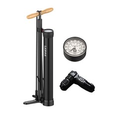 LEZYNE PRESSURE OVER DRIVE 無內胎直立打氣筒，法式氣嘴/M6頭 高壓儲氣 可洩壓, 1個, 指針式 氣壓表