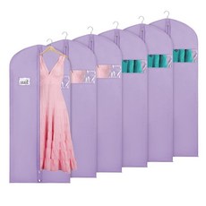 KEEGH 137.2cm(54인치) 여행용 의류 가방 드레스용 3단 접이식 의류 가방 긴 방수 정장 가방 정장 코트 턱시도 드레스 4개의 큰 포켓 및 액세서리 파우치, 퍼플