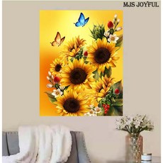 엠제이에스 명화그리기 50x40cm (캔버스형) DIY 유화 세트, KK10 - 황금 풍수해바라기, 1개