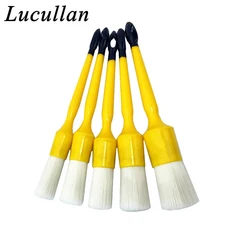 LUCULLAN 레드 핸들 자동차 히 브러쉬 5 PCS 세트 머리 액세서리 인 바퀴 청소 도구, 02 5 SET YELLOW BRUSH, 1개