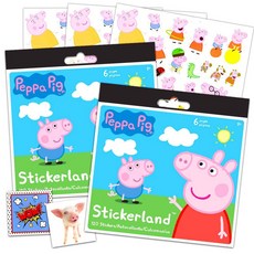 Peppa Pig 스티커 파티 선물 팩 - 페파와 친구들 스티커 12장 및 특별 별도 라이선스 상품 보상 스티커 2개, Peppa Pig 스티커 파티 선물 팩 - 페파와 친구