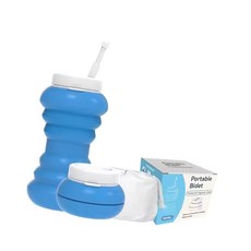 접이식 여행용 비데와 600ml 병 핑크 블랙 블루 그린 여성 세탁기, Blue