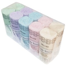 국내산 파스텔 샤워타올 (10장) 때타올 목욕타올, 1개, 10롤, 5색타올201018