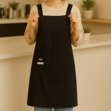우디밸리 초경량 생활 방수 앞치마, 1개, 다크 블랙