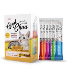 굿츄 고양이 짜먹는 고양이 간식, 참치맛, 15g, 30개