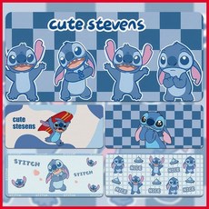 史迪奇大號卡通鼠標墊可愛男女電腦桌鍵盤墊防滑寫字墊, 1個, （07））,235*195*2mm（白墊無圖無鎖12