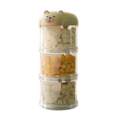 간식과 호환되는 다기능 가시 반려동물 정리함 보관 계층형 디자인 박스, 1개, Beige-3