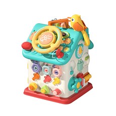 蒙氏六面忙碌屋多功能早教嬰幼兒益智玩具禮物寶寶精細動作訓練屋, 1個, 六面忙碌屋【標配版】禮盒裝