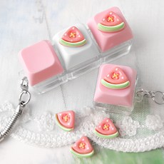 싼비즈 [6422-29]아크릴 키캡파츠 탑꾸재료 단추수박조각 소 13x10.5mm 1개