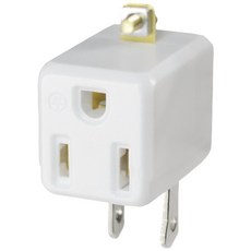 防火3轉2插頭 90度角平貼轉換插頭 適用三轉二電源轉接頭, 白色, 1個, 3.5cm