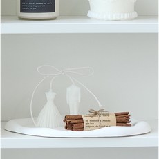웨딩 커플 캔들 시나몬 트레이 세트 신혼집 인테리어 결혼 선물세트, Clean Cotton