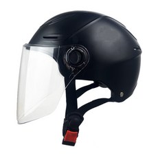 초대형 반모 헬멧 전동킥보드 안전모 빅사이즈 여름용 통풍 경량 헬멧, 1개, 블랙-투명롱렌즈80대두