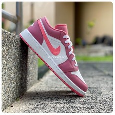 Air Jordan 1 Low GS Desert Berry 熊抱哥 草莓粉 運動鞋 553560-616, 1個, 4.5Y(23.5cm)皆瑕疵髒污回饋價