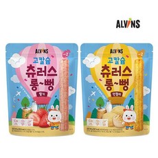 엘빈즈 고칼슘 츄러스 롱뻥 2단계 6봉 아기과자, LB12.인절미 6봉