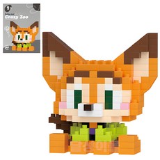 바니랜드 크레이지 주 동물 블럭 토끼 외 12종, 붉은여우 291pcs, 1개
