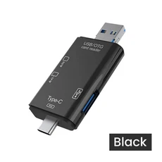 멀티 카드리더 OTG USB 고속 전송 TF, 1개, 검정색, 상세설명참조