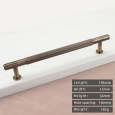KEDLO 솔리드 브래스 새로운 선형 캐비닛 손잡이 긴 T-바 가구 옷장 서랍 핸들 바 당겨, 04 8828-160-Antique