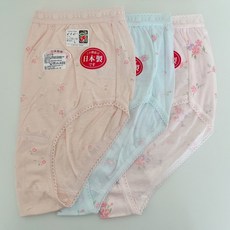 été 100%純棉中腰蕾絲女內褲 花卉圖案, 淡藍色 LL:97-105（素色款）