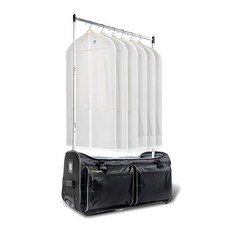 Ecogear 71.1cm(28인치) 의류 랙 더플 인라인 휠이 있는 롤링 캐리어 간편한 보관을 위한 접이식/접이식 여행 가방 댄스 경량 알루미늄 탈착식 코스튬 블랙/핑크 랙이