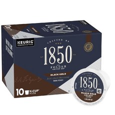 1850 커피캡슐 K-컵 10.5g, 블랙 골드 볼드 초콜라티 다크 로스트(Black Gold Bold Chocolatey Dark Roast), 1개, 10개입