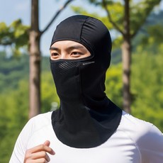 인콘트로 에어로 메쉬 바라클라바 라이딩 여름 두건 복면 자전거 쿨링 목토시 자외선차단, 검정색